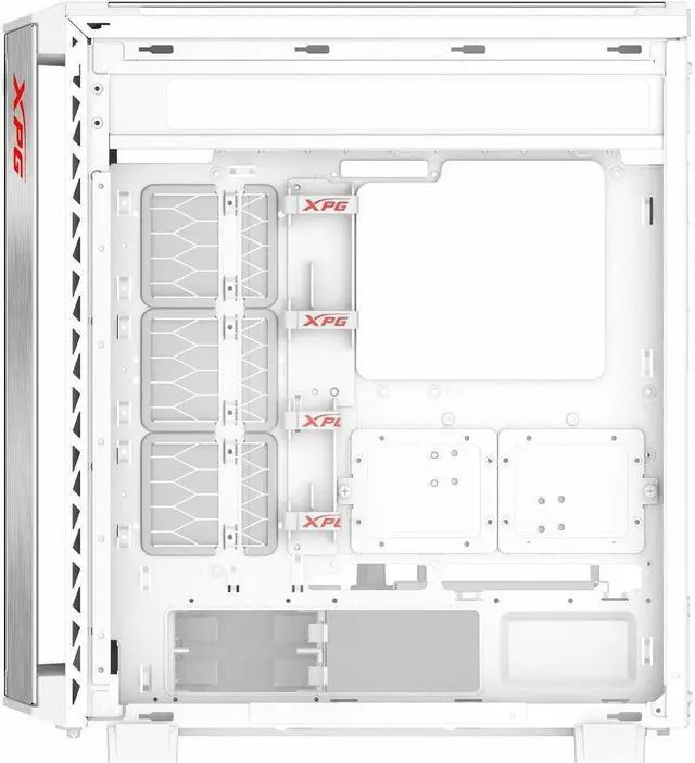 Alt view image 9 of 11 - XPG Battlecruiser II Mid-Tower ATX PC Gaming Case: Exoskeleton-Driven, Futuristic Aesthetics, Efficient Airflow, 420mm Radiator Support, GPU Holder, Cable Management, White (BATTLECRUISERIIST-WHCWW )