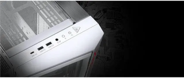 Alt view image 10 of 11 - XPG Battlecruiser II Mid-Tower ATX PC Gaming Case: Exoskeleton-Driven, Futuristic Aesthetics, Efficient Airflow, 420mm Radiator Support, GPU Holder, Cable Management, White (BATTLECRUISERIIST-WHCWW )
