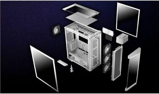 Alt view image 11 of 11 - XPG Battlecruiser II Mid-Tower ATX PC Gaming Case: Exoskeleton-Driven, Futuristic Aesthetics, Efficient Airflow, 420mm Radiator Support, GPU Holder, Cable Management, White (BATTLECRUISERIIST-WHCWW )