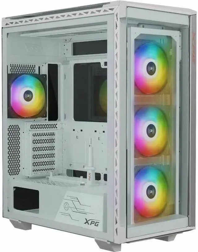 Alt view image 5 of 11 - XPG Battlecruiser II Mid-Tower ATX PC Gaming Case: Exoskeleton-Driven, Aesthetics, Efficient Airflow, 420mm Radiator, GPU Holder, Cable Management, XPG Prime Box, White(BATTLECRUISERIIPST-WHCWW)