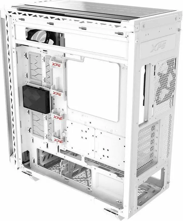 Alt view image 8 of 11 - XPG Battlecruiser II Mid-Tower ATX PC Gaming Case: Exoskeleton-Driven, Aesthetics, Efficient Airflow, 420mm Radiator, GPU Holder, Cable Management, XPG Prime Box, White(BATTLECRUISERIIPST-WHCWW)