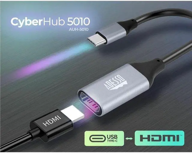 Alt view image 7 of 15 - Adesso USB C To HDMI Adapter @4K/60Hz AUH5010