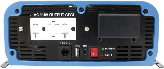 Alt view image 2 of 6 - Tripp Lite 3000W Heavy-Duty Compact Power Inverter, 2x 5-15/20R, USB Charging