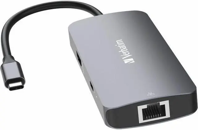 Alt view image 5 of 12 - Verbatim USB-C Pro Multiport Hub CMH 05 - 5 Ports - for Notebook/Monitor/Desktop PC - Charging Capability - USB Type C - 4K - 3840 x 2160 - 3 x USB Ports - 2 x USB Type-A Ports - USB Type-A