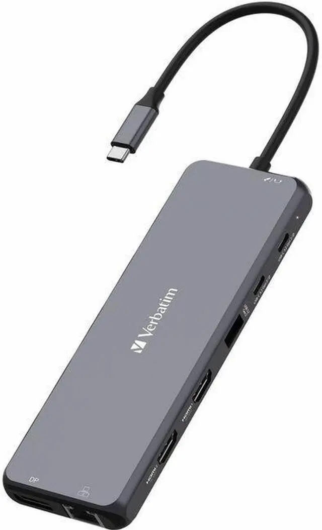 Main image of Verbatim USB-C Pro Multiport Hub CMH 13 - 13 Ports - for Monitor/Headphone/Speaker - Charging Capability - Memory Card Reader - SD, microSD - USB Type C - 3 Displays Supported - 4K, 8K - 38