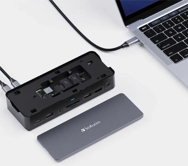 Alt view image 6 of 13 - Verbatim USB-C Pro Docking Station 15-In-1 256GB Vi3000 SSD
