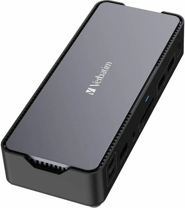 Alt view image 7 of 13 - Verbatim USB-C Pro Docking Station 15-in-1 - for Headset/Speaker - Charging Capability - Memory Card Reader - SD, microSD - USB Type C - 3 Displays Supported - 8K @ 30Hz, 4K - 7680 x 4320,