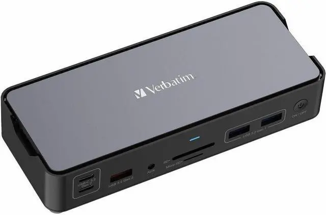 Alt view image 4 of 13 - Verbatim USB-C Pro Docking Station 15-in-1 - for Headset/Speaker - Charging Capability - Memory Card Reader - SD, microSD - USB Type C - 3 Displays Supported - 8K @ 30Hz, 4K - 7680 x 4320,