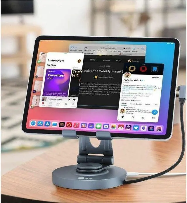 Alt view image 3 of 15 - SIIG USB-C Multitask Hub Stand Holder fits under 13" Tablets/Phones - 4K60Hz- PD100W - USB-C Hub Stand Holder fits under 13" Tablets/Phones - USB-C Docking Stand - HDMI 4K@60Hz display - 2x