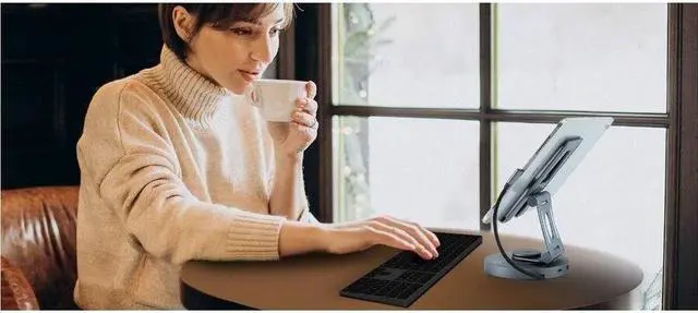 Alt view image 7 of 15 - SIIG USB-C Multitask Hub Stand Holder fits under 13" Tablets/Phones - 4K60Hz- PD100W - USB-C Hub Stand Holder fits under 13" Tablets/Phones - USB-C Docking Stand - HDMI 4K@60Hz display - 2x