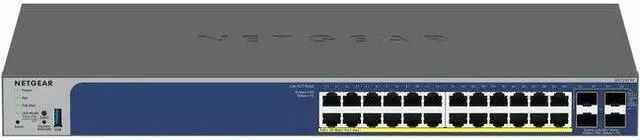 Main image of Netgear Gigabit PoE+ Smart Switches with 4 Dedicated 10G SFP+ Ports, 24 Ports - Manageable - Gigabit Ethernet, 10 Gigabit Ethernet - 10GBase-X, 10/100/1000Base-T - 3 Layer Supported
