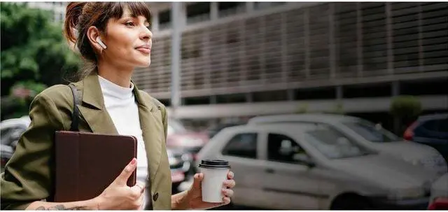 Alt view image 4 of 7 - Belkin SoundForm Motion True Wireless Earbuds - Mono, Stereo - True Wireless - Bluetooth - 32.8 ft - Earbud - Binaural - In-ear - Noise Canceling - White