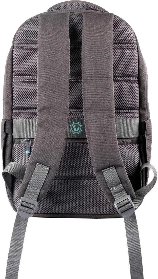 Alt view image 2 of 20 - Greenee Eco Double Compartment 14" Device Backpack Gray/Green ELB14UF