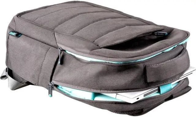 Alt view image 5 of 20 - Greenee Eco Double Compartment 14" Device Backpack Gray/Green ELB14UF