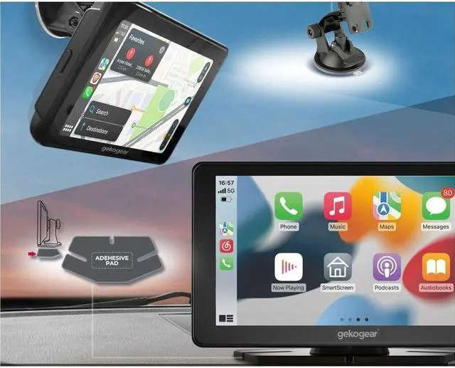 Alt view image 3 of 14 - GekoGear Orbit C100 7-Inch Infotainment Car Display, Apple/Android Compatible