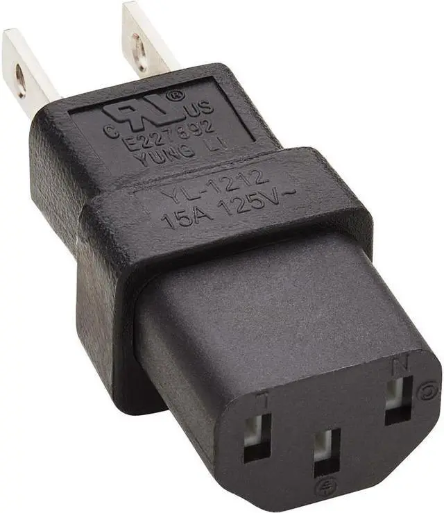 Alt view image 7 of 13 - Tripp Lite P006-000 NEMA 5-15P to IEC-320-C13 Power Cord Adapter - 10A, 125V, Black