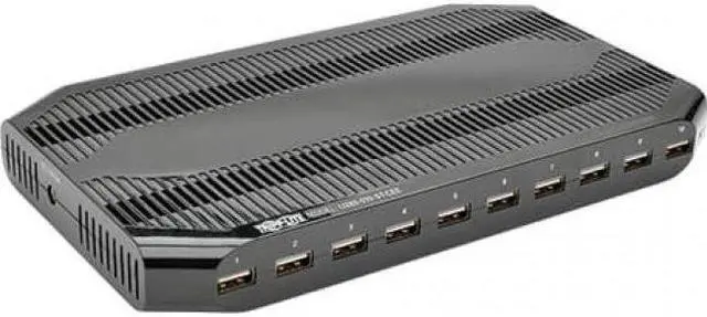Alt view image 6 of 14 - Tripp Lite U280-010-ST-CEE 10-Port USB Charging Station with Adjustable Storage, 12V 8A (96W) USB Charger Output, Schuko Power Cord