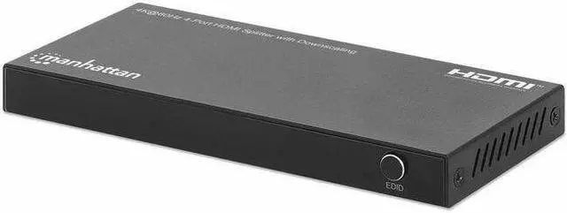 Main image of Manhattan 4K@60Hz 4-Port HDMI Splitter with Downscaling - 3840 x 2160 - 600 MHzMaximum Video Bandwidth - 4-way - A/V Receiver, Projector, Monitor, PC, Digital Signage, Notebook, Television, Video Game