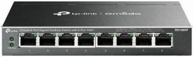 Alt view image 2 of 4 - TP-Link Omada 8-Port Gigabit Desktop Switch with 8-Port PoE+ DS108GP