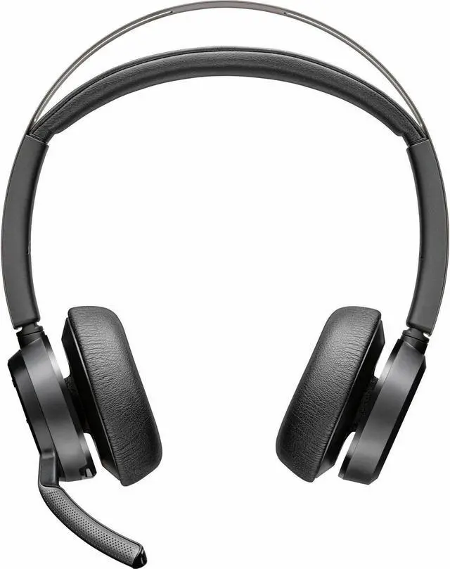Alt view image 5 of 13 - Poly Voyager Focus 2 USB-C-C Headset +USB-C/A Adapter + Charging Stand - Google Assistant, Siri - Stereo - USB Type C - Wired/Wireless - Bluetooth - 298.6 ft - Over-the-head - Binaural - Supra-aural -