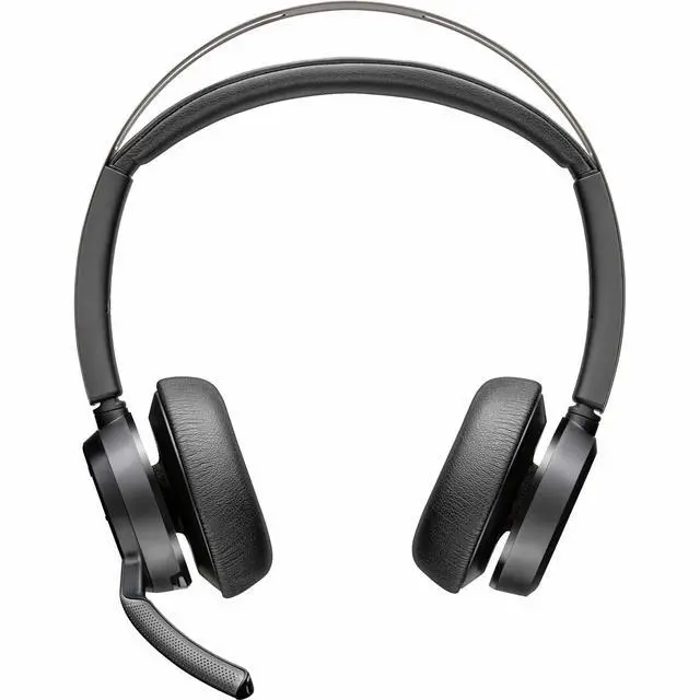 Alt view image 3 of 13 - Poly Voyager Focus 2 USB-C-C Headset + USB-C/A Adapter - Google Assistant, Siri - Stereo - USB Type C - Wired/Wireless - Bluetooth - 298.6 ft - Over-the-head - Binaural - Supra-aural - 4" Cable -