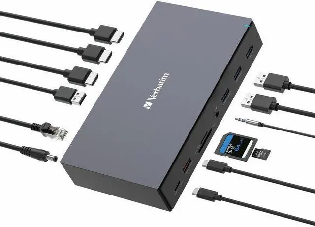 Alt view image 3 of 11 - Verbatim 17-Port USB-C Professional Docking Station 32172