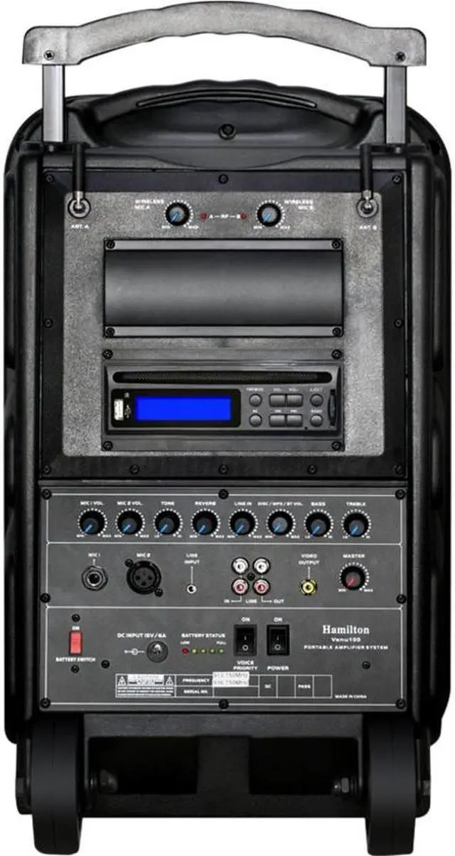 Alt view image 12 of 15 - HamiltonBuhl High Quality PA System - DVD/CD/MP3 Bluetooth and Wireless Handheld Microphones