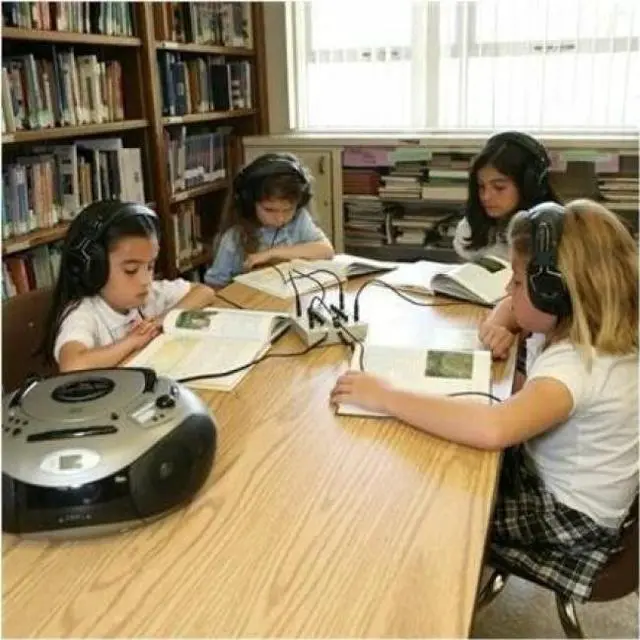 Alt view image 2 of 2 - Califone 3068AV-CT Switchable Stereo Over-Ear Headphones - Black