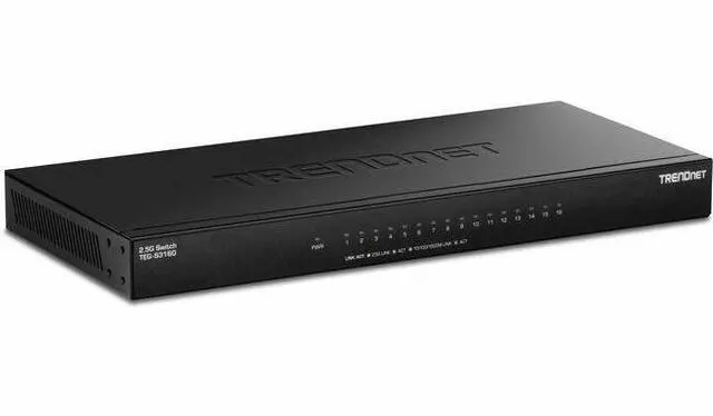 Alt view image 6 of 17 - TRENDnet TEG-S3160, 16-Port Unmanaged 2.5G Desktop Network Ethernet Switch