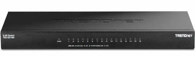 Alt view image 7 of 17 - TRENDnet TEG-S3160, 16-Port Unmanaged 2.5G Desktop Network Ethernet Switch