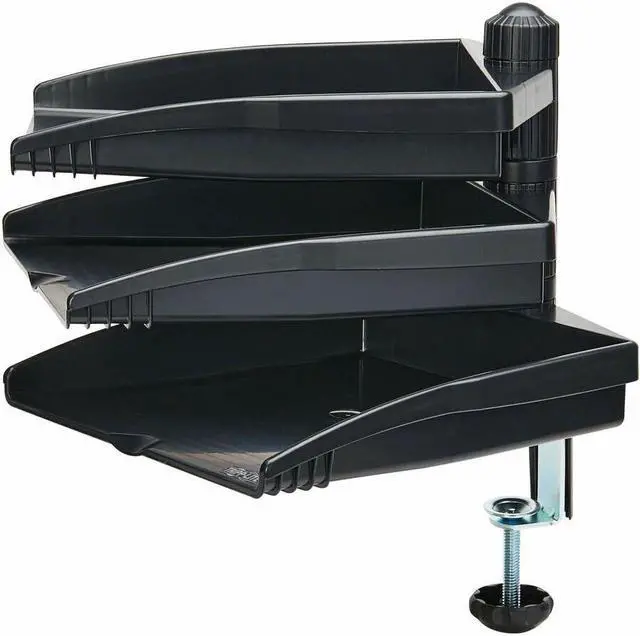 Alt view image 10 of 15 - Tripp Lite 3-Tray Desk Organizer with Clamp Screw Attachment, 8.5 x 11 Document Sized Swivel Tray Shelf, Easy Assembly, TAA Compliant, 5-Year Warranty (DDR811TRAYTAA)