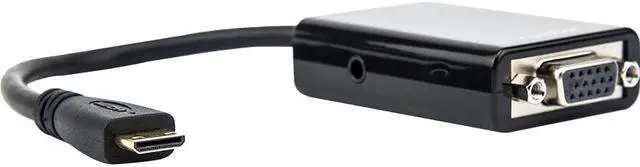 Alt view image 18 of 19 - Rocstor Y10A185-B1 6In Mini Hdmi To Vga Adapter Male To Vga Female Black