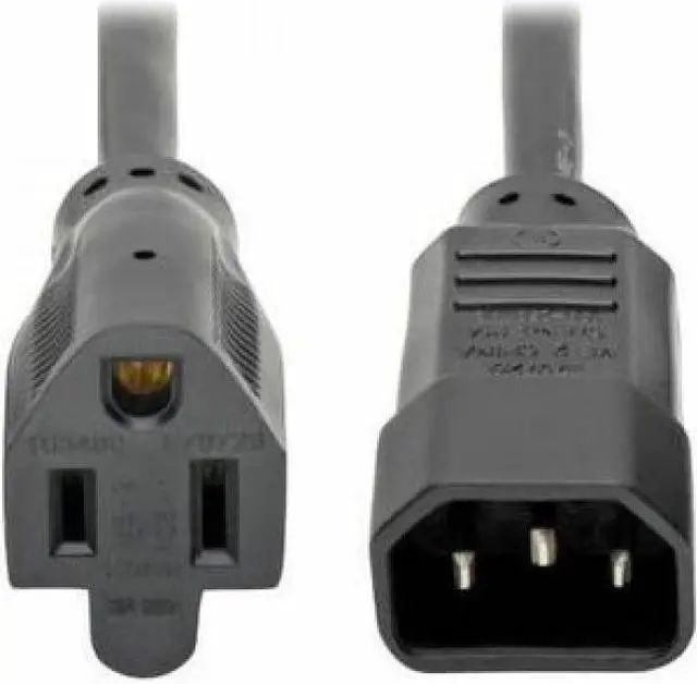 Main image of Tripp Lite series NEMA 5-15R to C14 Computer AC Power Cable - 13A, 125V, 16 AWG, 1 ft. (0.31 m), Black