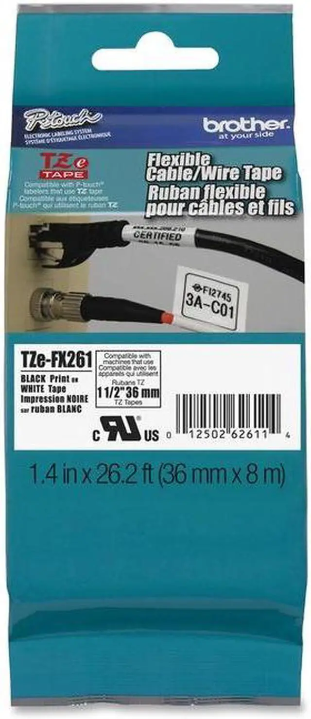 Alt view image 14 of 14 - Brother P-Touch TZe Flexible Tape Cartridge for P-Touch Labelers 1in x 26.2ft