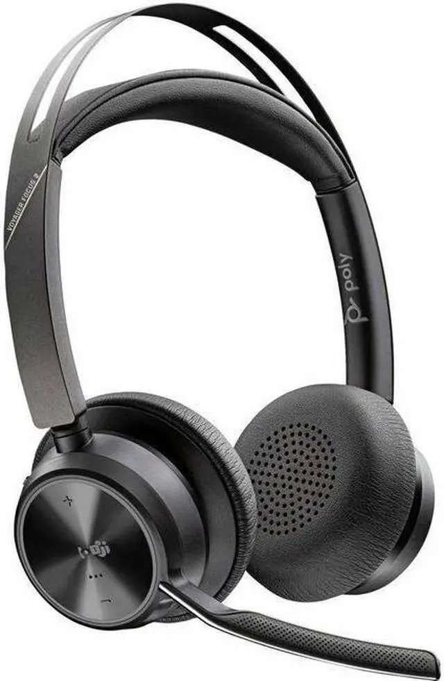 Main image of Poly Voyager Focus 2 Microsoft Teams Certified USBC-C Headset + USB-C/A Adapter TAA - Microsoft Teams Certification - Google Assistant, Siri - Stereo - USB Type C - Wired/Wireless - Bluetooth - 298.6