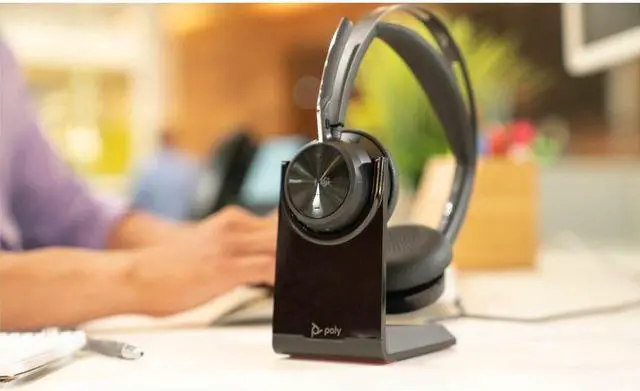 Alt view image 3 of 7 - Poly Voyager Focus 2 Microsoft Teams Certified USBC-C Headset + USB-C/A Adapter TAA - Microsoft Teams Certification - Google Assistant, Siri - Stereo - USB Type C - Wired/Wireless - Bluetooth - 298.6