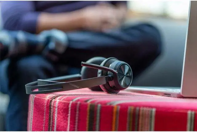 Alt view image 4 of 7 - Poly Voyager Focus 2 Microsoft Teams Certified USBC-C Headset + USB-C/A Adapter TAA - Microsoft Teams Certification - Google Assistant, Siri - Stereo - USB Type C - Wired/Wireless - Bluetooth - 298.6