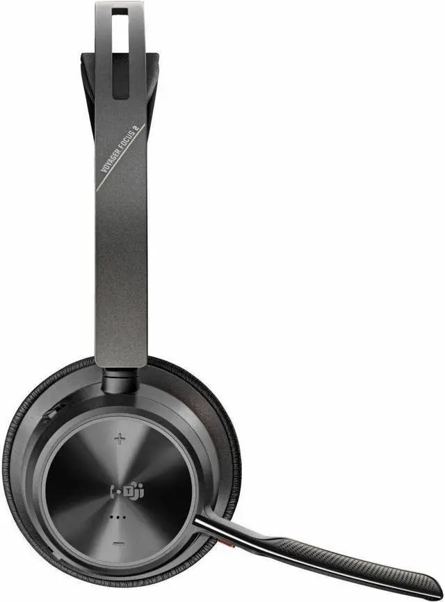 Alt view image 6 of 7 - Poly Voyager Focus 2 Microsoft Teams Certified USBC-C Headset + USB-C/A Adapter TAA - Microsoft Teams Certification - Google Assistant, Siri - Stereo - USB Type C - Wired/Wireless - Bluetooth - 298.6