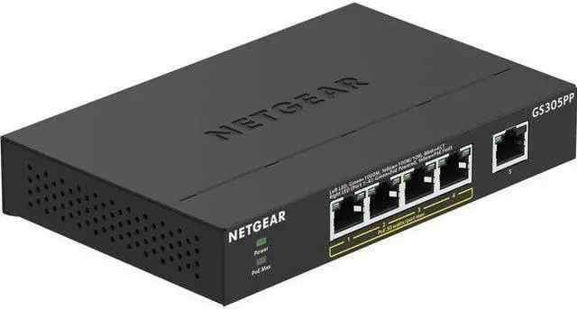Main image of NETGEAR 5-Port Gigabit Ethernet SOHO Unmanaged Switch with 4-Ports PoE+ (83W) | GS305PP