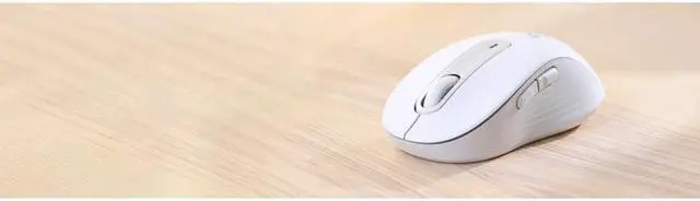 Alt view image 3 of 7 - Logitech Signature M650 Mouse - Optical - Wireless - Bluetooth - Raw White - USB - 2000 dpi - Scroll Wheel - 5 Button(s) - 5 Programmable Button(s) - Large Hand/Palm Size - Right-handed