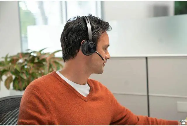 Alt view image 2 of 8 - Poly Voyager Focus 2 USB-C-C Headset + USB-C/A Adapter TAA - Google Assistant, Siri - Stereo - USB Type C - Wired/Wireless - Bluetooth - 298.6 ft - Over-the-head - Binaural - Supra-aural - 4" Cab