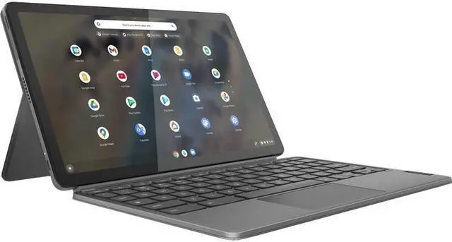Alt view image 2 of 10 - Lenovo IdeaPad Duet 3 Chrome 11Q727 82T6002KUS 11" Touchscreen Detachable 2 in 1 Chromebook - 2K - Qualcomm Kryo 468 - 8 GB - 128 GB Flash Memory - English Keyboard - Storm Gray - Qualcomm Snapdr
