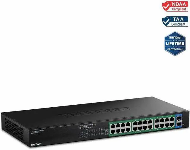 Alt view image 6 of 10 - TRENDnet 26-Port Gigabit EdgeSmart PoE+ Switch, TPE-TG262ES