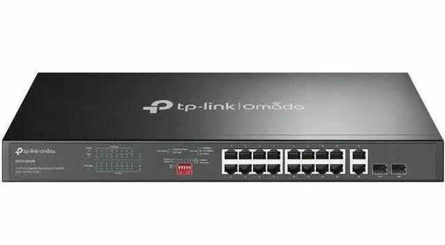 Alt view image 3 of 5 - TP-Link Omada 18-Port Gigabit Rackmount Switch with 16-Port PoE+