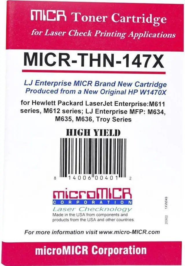 Alt view image 5 of 5 - MICRO MICR CORPORATION MICR-THN-147X OEM MICR FOR HP W1470X