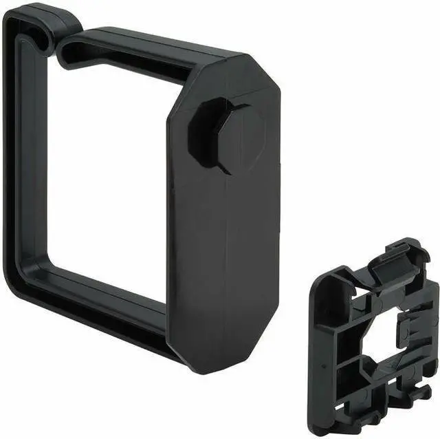Main image of CABLE MANAGEMENT D-RINGS FOR DIN RAILS - MULTI-ANGLE, 2U, BLACK, 2 PACK
