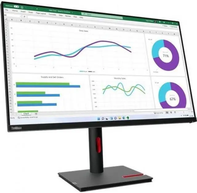 Main image of Lenovo ThinkVision T32h-30 32" Class Webcam WQHD LED Monitor - 16:9 - Raven Black - 31.5" Viewable - In-plane Switching (IPS) Technology - WLED Backlight - 2560 x 1440 - 1.07 Billion Colors