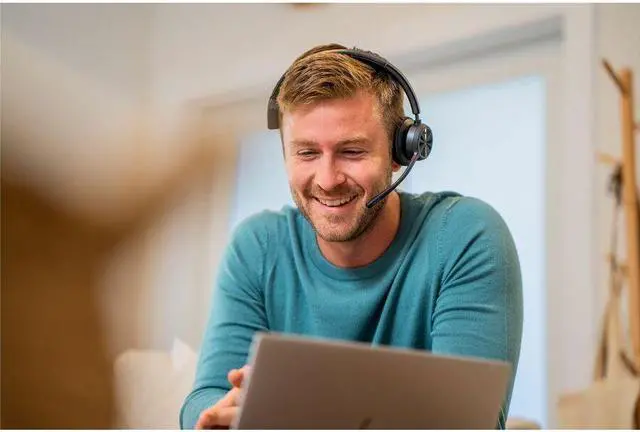 Alt view image 7 of 8 - Poly Voyager 4310 USB-C Headset +BT700 Dongle TAA - Siri, Google Assistant - Mono - USB Type C - Wired/Wireless - Bluetooth - 164 ft - 20 Hz - 20 kHz - On-ear, Over-the-head - Monaural - Ear-cup - 5 f