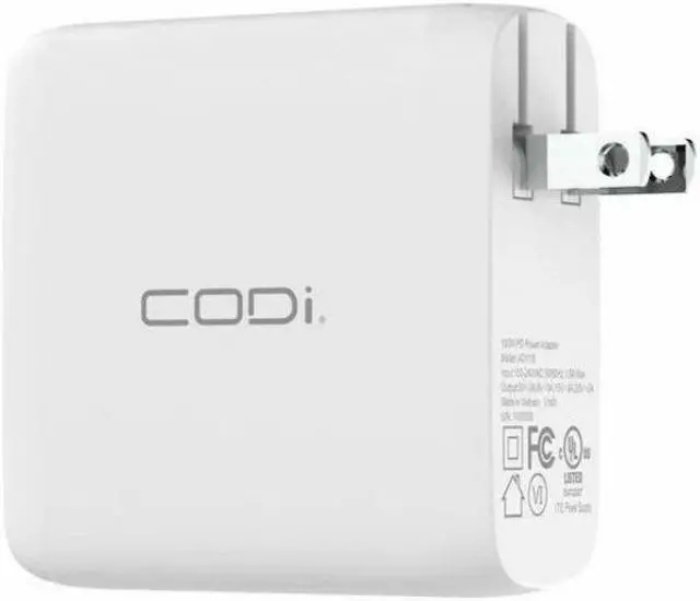 Alt view image 11 of 12 - CODi 100W Wall USB-C Charger with USB2.0 EPR Braided Cable
