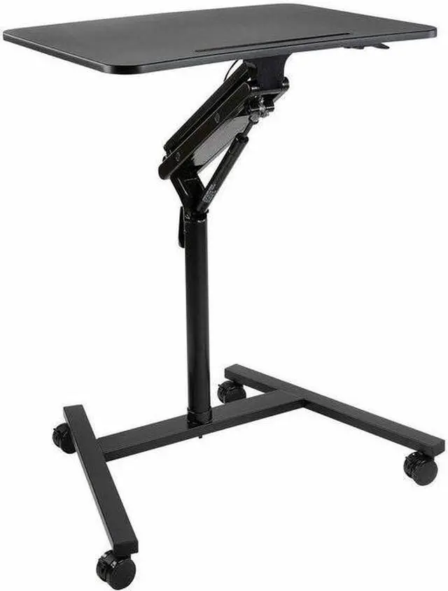 Alt view image 12 of 17 - Mount-It! Mobile Standing Laptop Desk | Height Adjustable Rolling Sit Stand Workstation with Casters |  27.5 Inch Wide